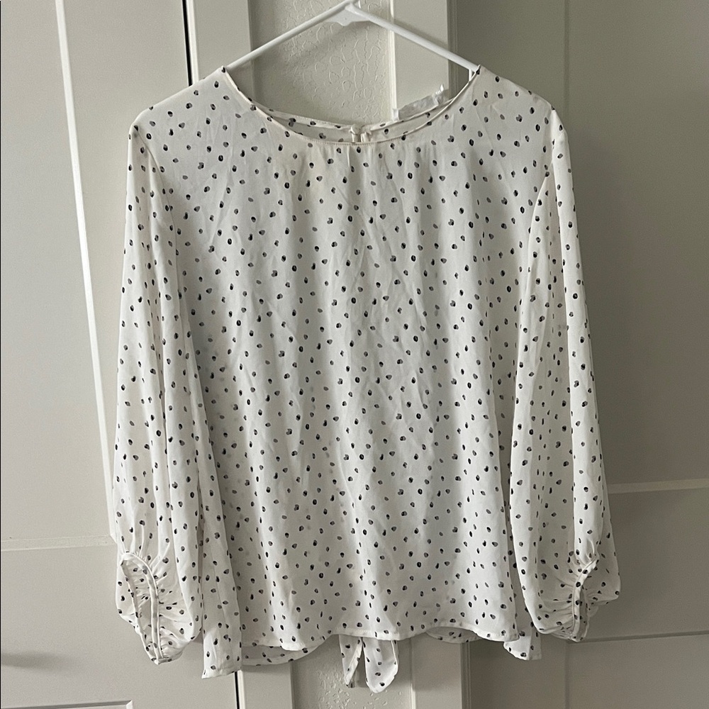 LUSH White Polka Dot Blouse